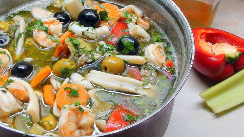 Маринованные морепродукты и овощи Маринованные морепродукты и овощи