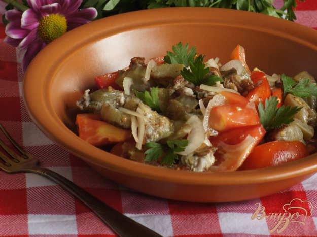 Рецепт Теплый салат с баклажанами