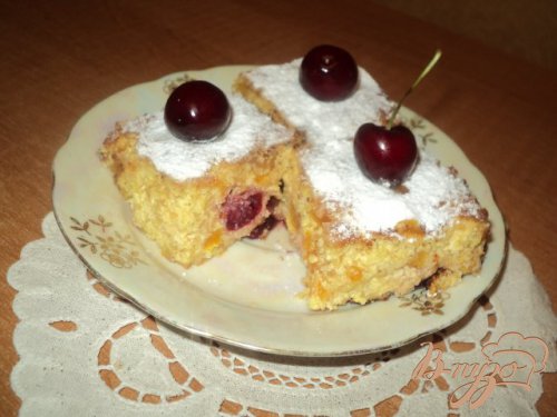 Запеканка из творога и кукурузных хлопьев с курагой. Запеканка из творога и кукурузных хлопьев с курагой.