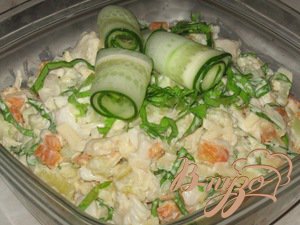 Рецепт Салат с отварной рыбой и овощами