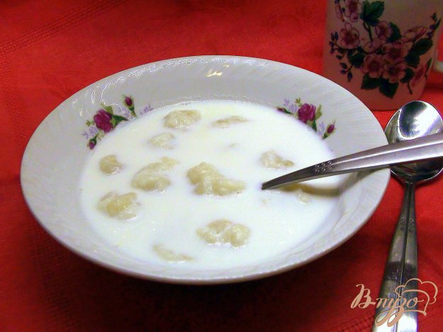 Рецепт Молочный суп с творожными клёцками.