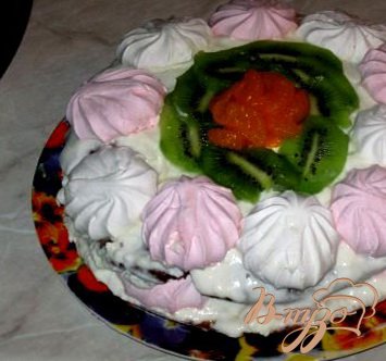 Рецепт Зефирно-мандариновый торт "Космос"
