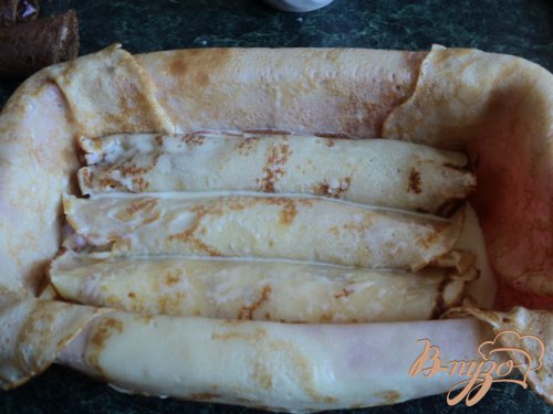 Блинный пирог с творожной начинкой. Блинный пирог с творожной начинкой.