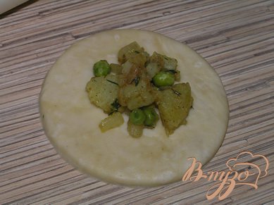 Самоса с картофелем и зеленым горошком Самоса с картофелем и зеленым горошком