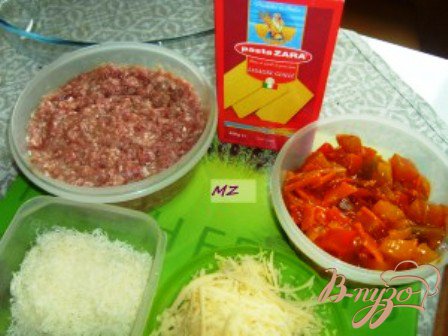Лазанья с овощами и фаршем Лазанья с овощами и фаршем