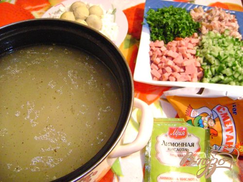Окрошка на бульоне Окрошка на бульоне