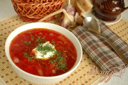Борщ постный с фасолью Борщ постный с фасолью