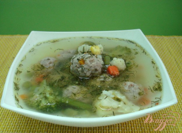 Рецепт Овощной суп с фрикадельками