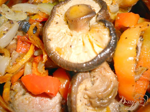 Рецепт Грибы шиитаке с овощами