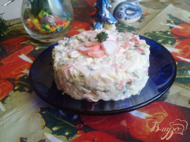 Рецепт Нежный крабовый салатик.