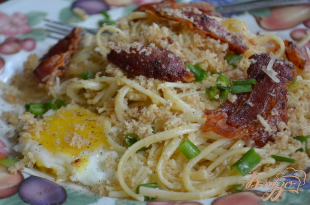Рецепт Спагетти с беконом и яйцом