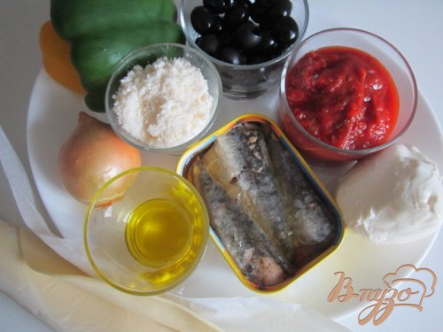 Тарт-пицца с овощами и сардинами Тарт-пицца с овощами и сардинами