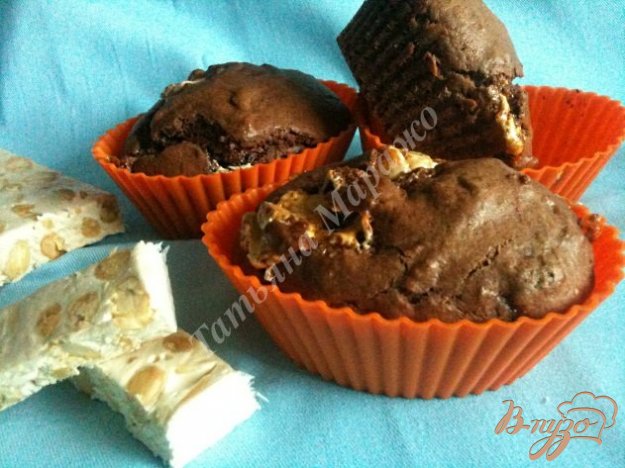 Рецепт Шоколадные кексики с нугой