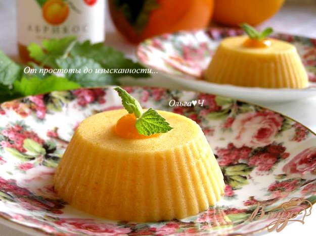Рецепт Пирожное-суфле из хурмы с абрикосовым конфитюром "Оранжевые облака"