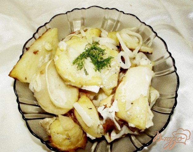 Рецепт Картофель маринованный, запеченный с луком