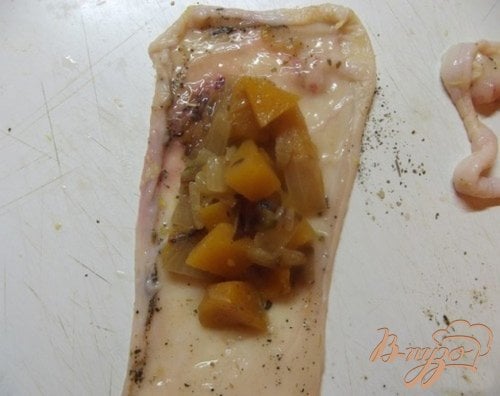 Куриные мешочки с тыквой Куриные мешочки с тыквой