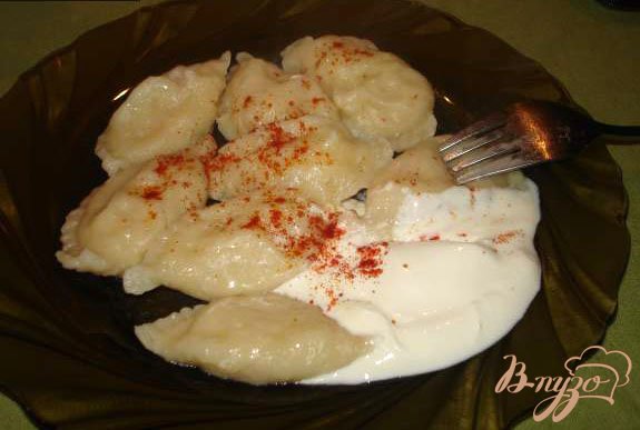 Рецепт Вареники на воде с картошкой, луком и твердым сыром