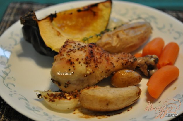 Рецепт Куриные ножки с овощами с кленовым сиропом
