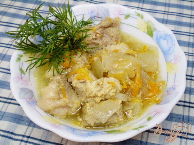 Рецепт Свинина со сметаной и горчицей с овощами