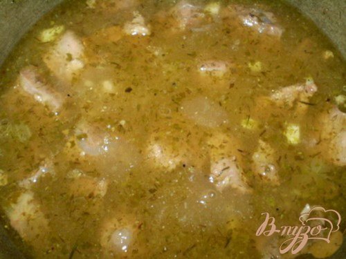Говядина с луком, чесноком и зеленью Говядина с луком, чесноком и зеленью