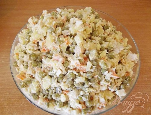 Оливье из курицы с луком Оливье из курицы с луком