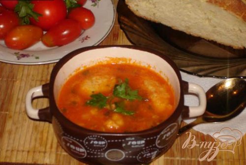 Томатный суп с клецками Томатный суп с клецками