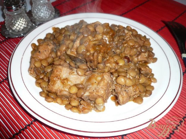 Рецепт Чечевица со свиным рагу