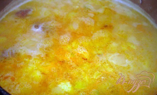 Гороховый суп на курице холодного копчения Гороховый суп на курице холодного копчения