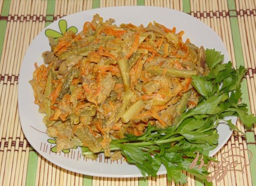 Салат с куриной печенью Салат с куриной печенью