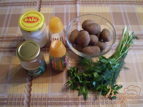 Картофель запеченный со сметаной, горчицей и укропом Картофель запеченный со сметаной, горчицей и укропом
