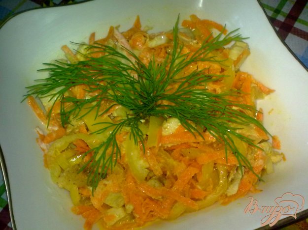 Рецепт Салат из моркови, перца и курицы
