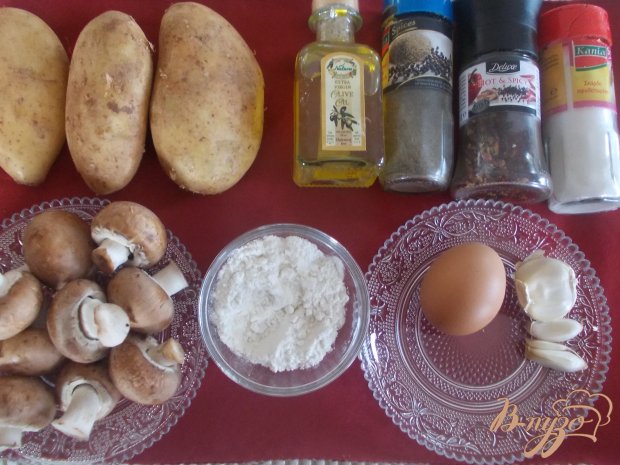 Рецепт Картофельные гнезда с грибной начинкой
