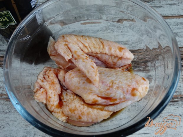 Рецепт Куриные крылья в соевом соусе с гарниром в рукаве