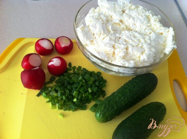 Рецепт Салат с творогом и овощами