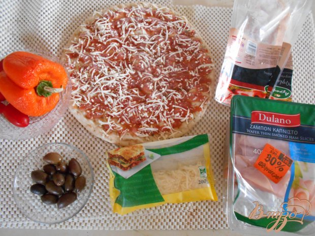 Рецепт Пицца с ветчиной и беконом