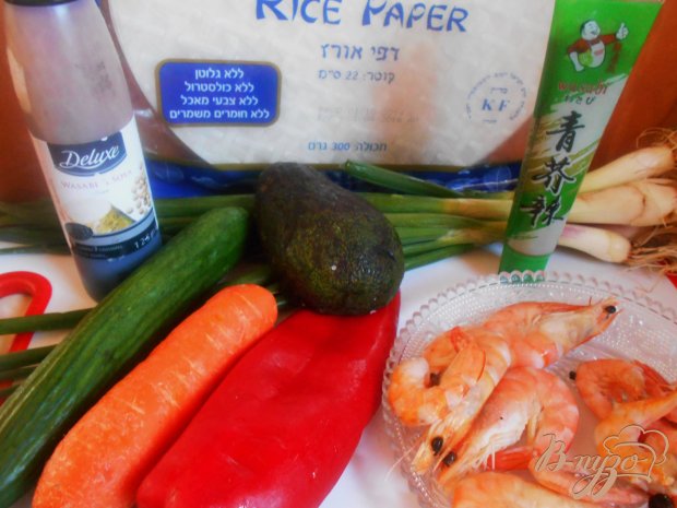 Рецепт Блинчики из рисовой бумаги с креветками и овощами
