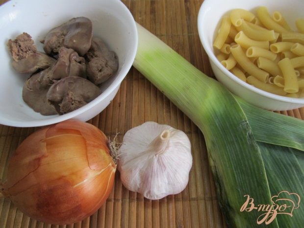 Рецепт Макароны с грибами и печенью