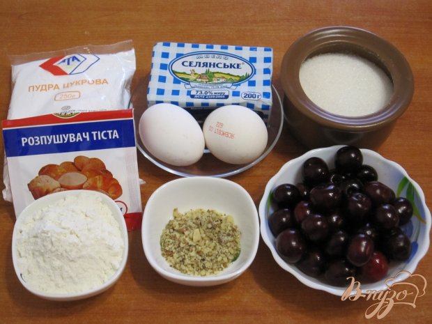 Рецепт Кекс с вишнями и глазурью
