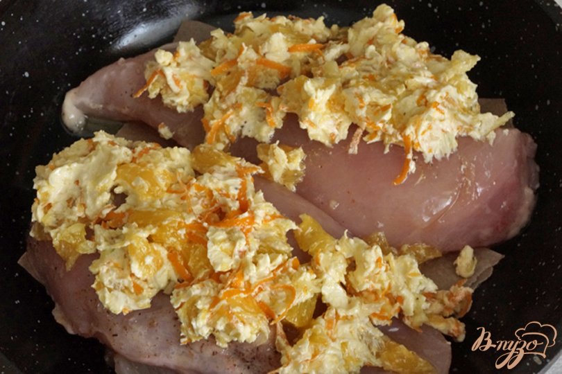 Куриные грудки в апельсиновом соусе+салат из капусты Куриные грудки в апельсиновом соусе+салат из капусты