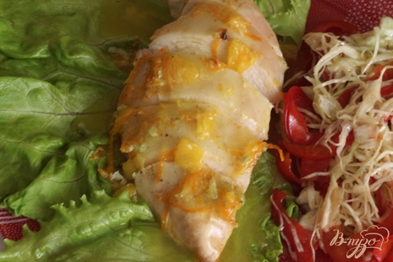 Куриные грудки в апельсиновом соусе+салат из капусты Куриные грудки в апельсиновом соусе+салат из капусты