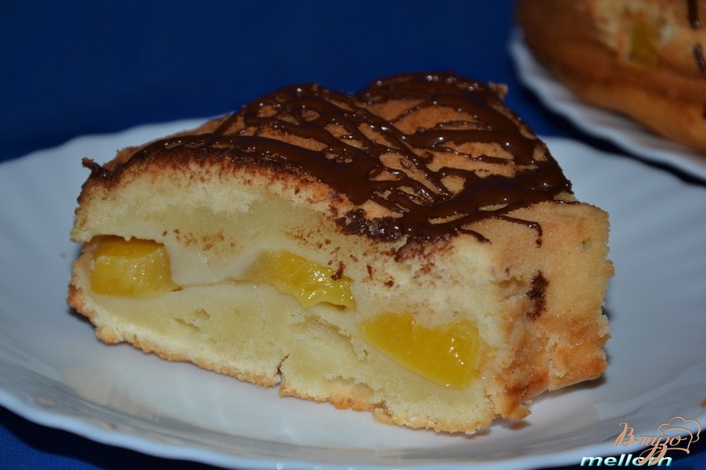 Сливочный кекс с персиками Сливочный кекс с персиками