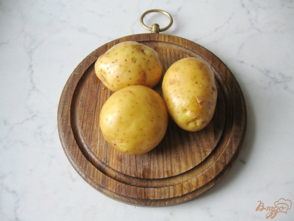 Рецепт Картофель фаршированный овощами и салом