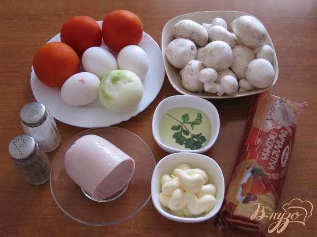 Рецепт Салат с грибами в тарталетках