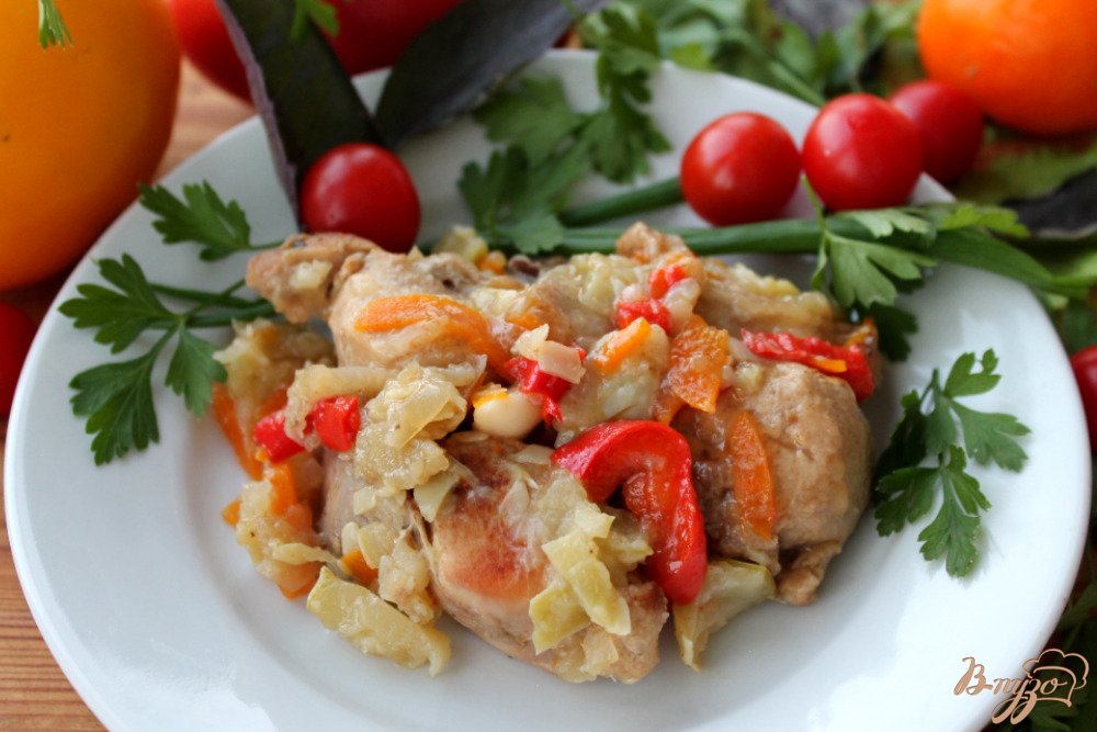 Кролик с овощами, яблоком и чесноком Кролик с овощами, яблоком и чесноком