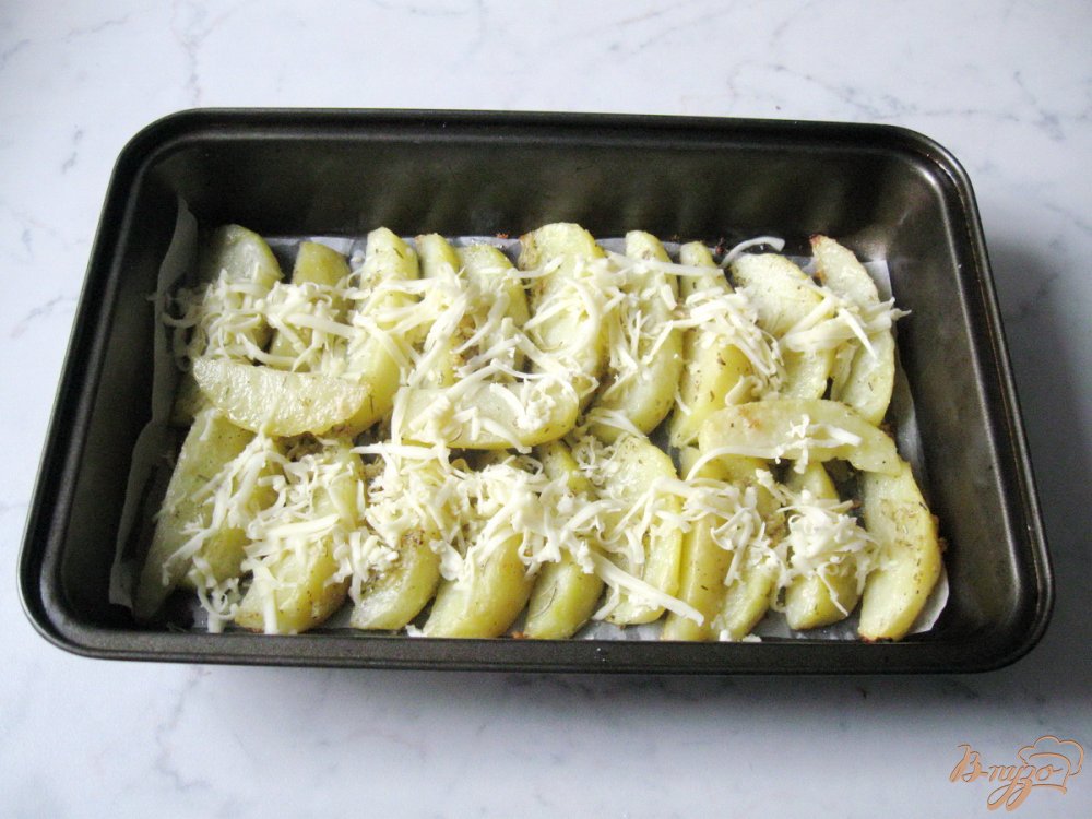 Картофель запечённый с плавленым сыром Картофель запечённый с плавленым сыром