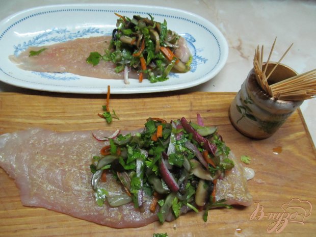 Фаршированные куриные рулетики на пару Фаршированные куриные рулетики на пару