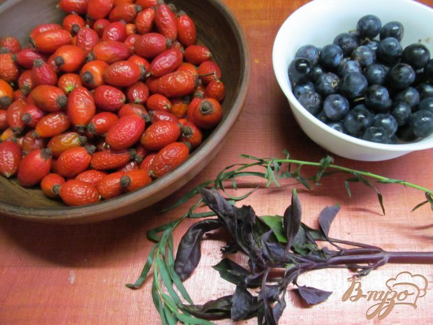 Рецепт Напиток из шиповника терна базилика и такрхуна