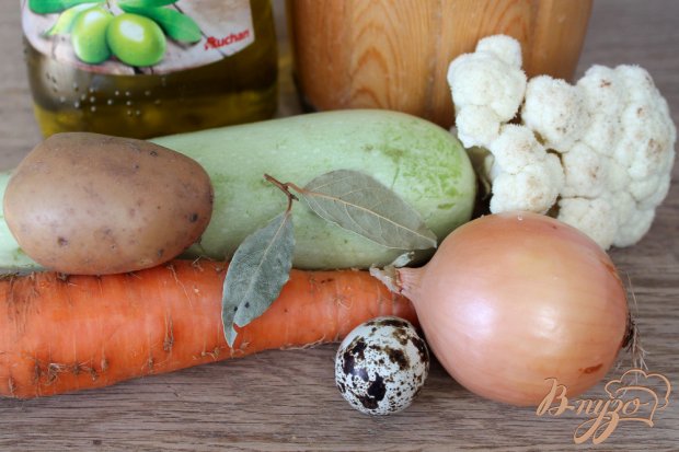 Рецепт Овощной суп-пюре с перепелиным яйцом для малышей