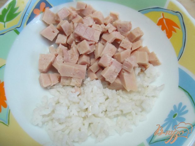 Рецепт Салат с рисом ветчиной и овощами