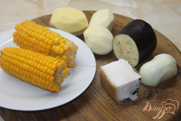 Рецепт Картофель запеченный с кукурузой и овощами